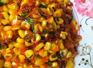 Hình của món Bắp xào bơ ruốc.