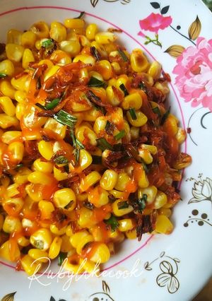 Hình của món Bắp xào bơ ruốc.