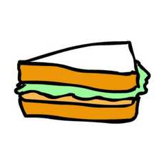 Una foto de Sándwich básico (pan con lechuga)