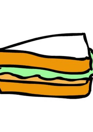 Una foto de Sándwich básico (pan con lechuga)