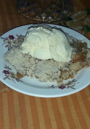 Una foto de Crumble de manzana