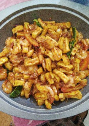 Foto resep udang tahu kuning saos asem pedes