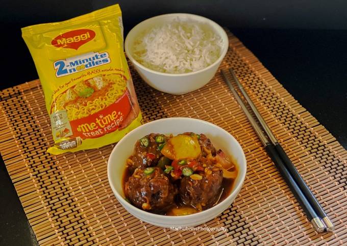 Maggi Manchurian with Steamed Rice