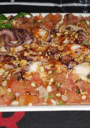 Una foto de Carpaccio de pulpo