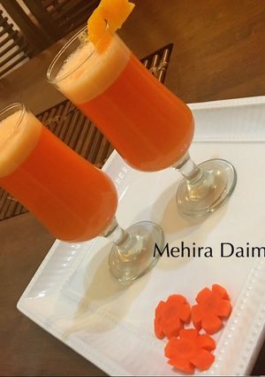 صورة لوصفة عصير البرتقال مع الجزر 🍊🍊