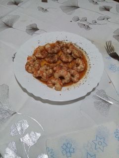 Una foto de Gambón al ajillo