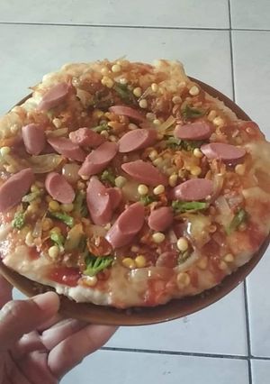 Foto resep Pizza teflon tanpa ulen tanpa telur 😄😄