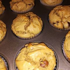 A picture of Peanut Butter Chocolate Chip Muffins.