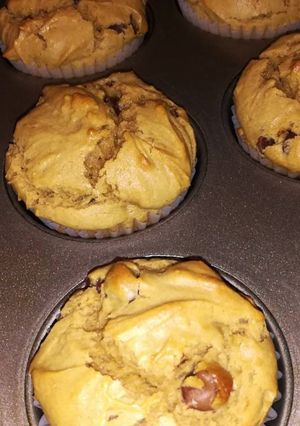 A picture of Peanut Butter Chocolate Chip Muffins.