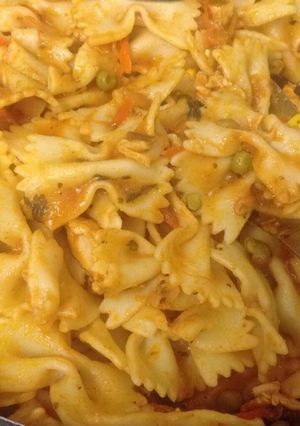 صورة لوصفة معكرونة بصدر الدجاج 🍜