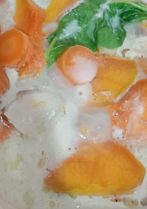 Foto resep MPASI 6m Bubur Kabocha Ayam Sayur