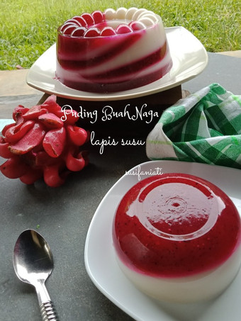 Langkah Mudah untuk Membuat Puding buah naga lapis susu Enak