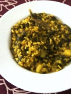 Una foto de Arroz con acelgas