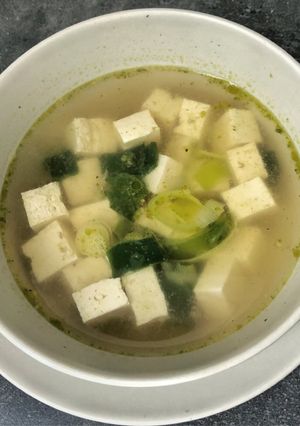 Foto resep Tofu Soup Vegan (5 menit jadi)
