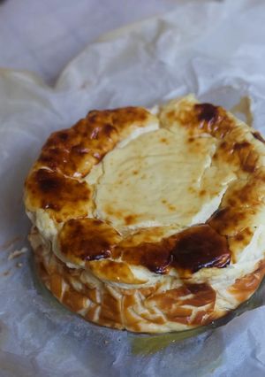 Una foto de Tarta de queso fit con queso batido