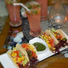 A picture of Corn Salsa in Papad Tacos.