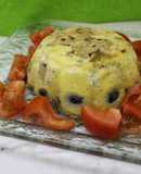 Tarta de congrio con gambas