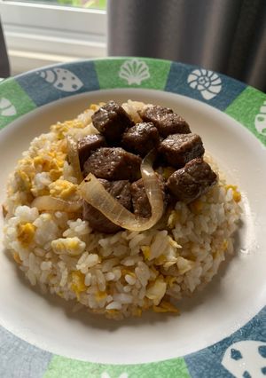 Foto resep Butter Rice with Saikoro Beef