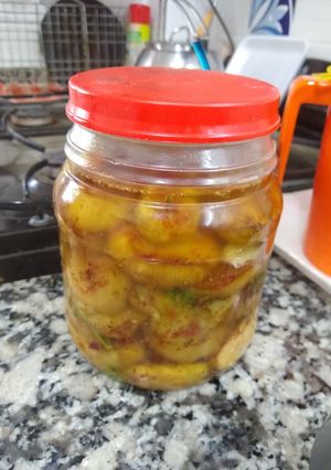 Una foto de Berenjenas en escabeche suave