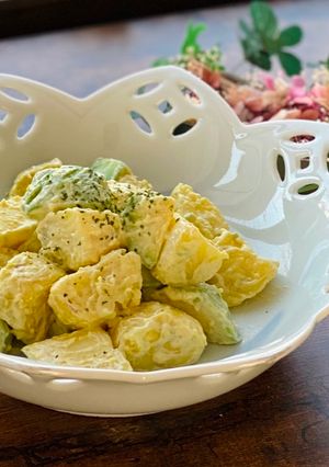 A picture of Wasabi Mayo Avocado and Potato Salad.