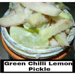 A picture of Green Chilli Lemon Ginger Pickle.