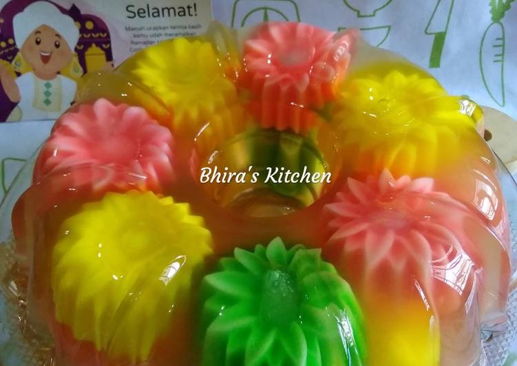 Cara Gampang Menyiapkan Puding Kaca Bunga 🌻 Anti Gagal