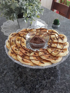 صورة لوصفة بان كيك بالموز و النوتيلا