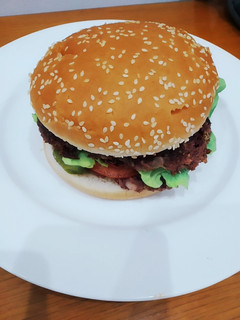 Una foto de Hamburguesa de Frijoles rojos. Sin carne