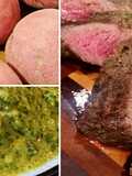 Grilled Wagyu Sirloin Tip Steak with Chimichurri and Potatoes