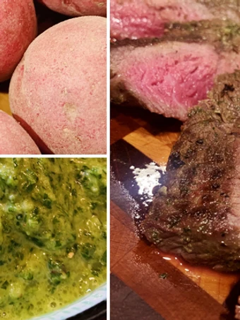 Simple Way Prepare Recipe Grilled Wagyu Sirloin Tip Steak with Chimichurri and Potatoes that is Really Delicious, Appealing}