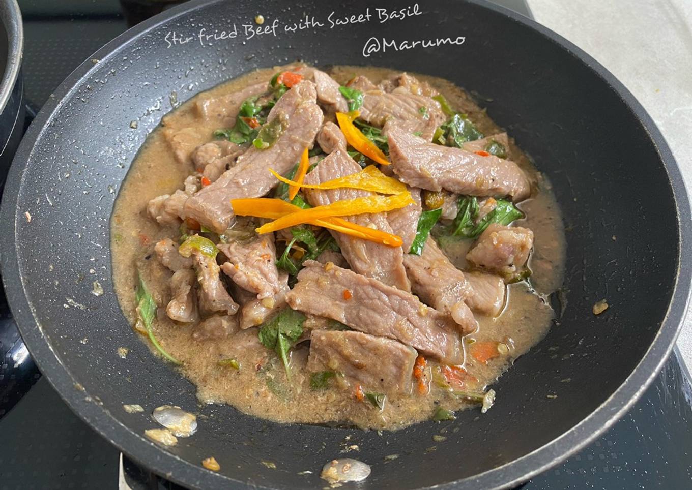 Stir fried Beef with Sweet Basil