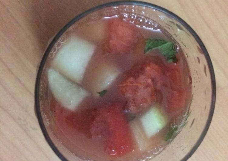 Steps to Prepare Ultimate Watermelon pudina cucumber juice