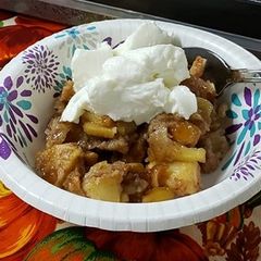 A picture of Easy Apple Crisp with Vanilla Yogurt.