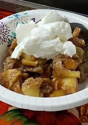 A picture of Easy Apple Crisp with Vanilla Yogurt.