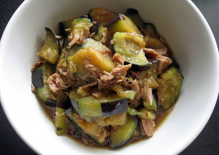 Microwaved Eggplant Tuna Sweet Soy Recipe By Hiroko Liston Cookpad