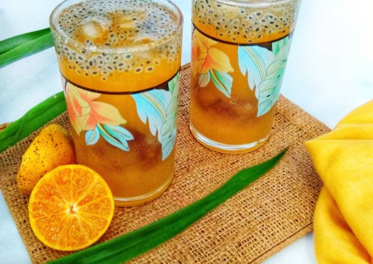 Resep Membuat Es Jeruk Jelly Selasih Hitungan Menit