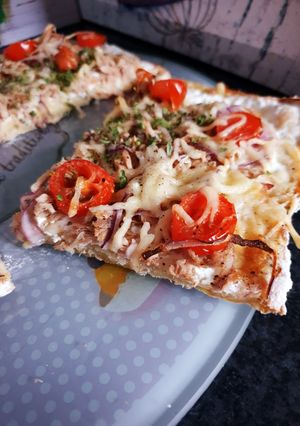 Une photo de Pâte à pizza aux courgettes 😋