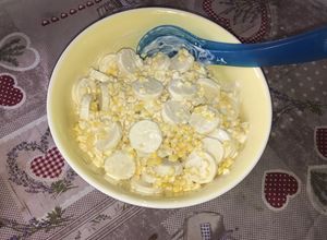 Una foto de Ensalada de palmitos con choclo
