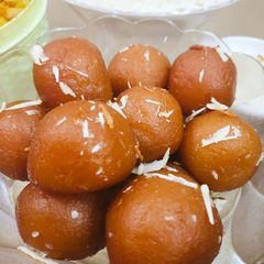 A picture of Zafarani Gulab jamun.
