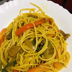 Spaghetti stir fry A picture of Spaghetti stir fry.