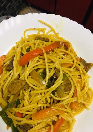 A picture of Spaghetti stir fry.