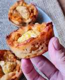 Empanadas abiertas o canastitas sin masa de harina, rellenas de zapallo, mandarina y nuez