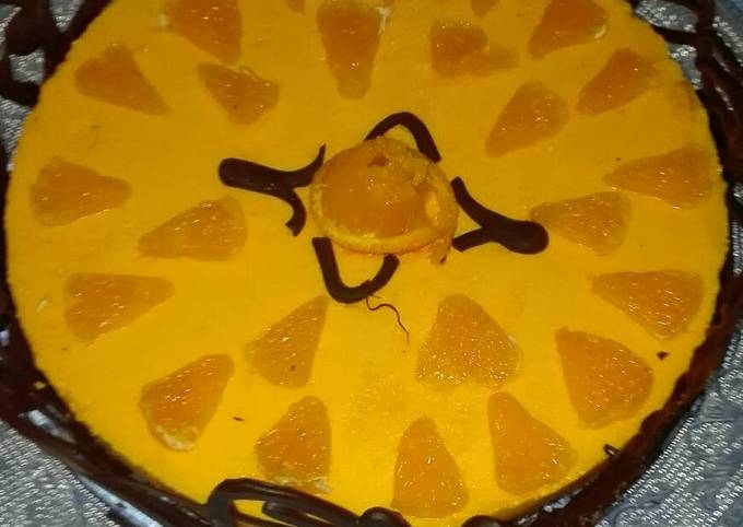 Tarta de mousse de mandarina Receta de Mari Ramos- Cookpad