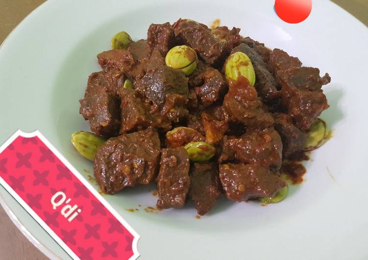 Sambal jantung pete sedap praktis