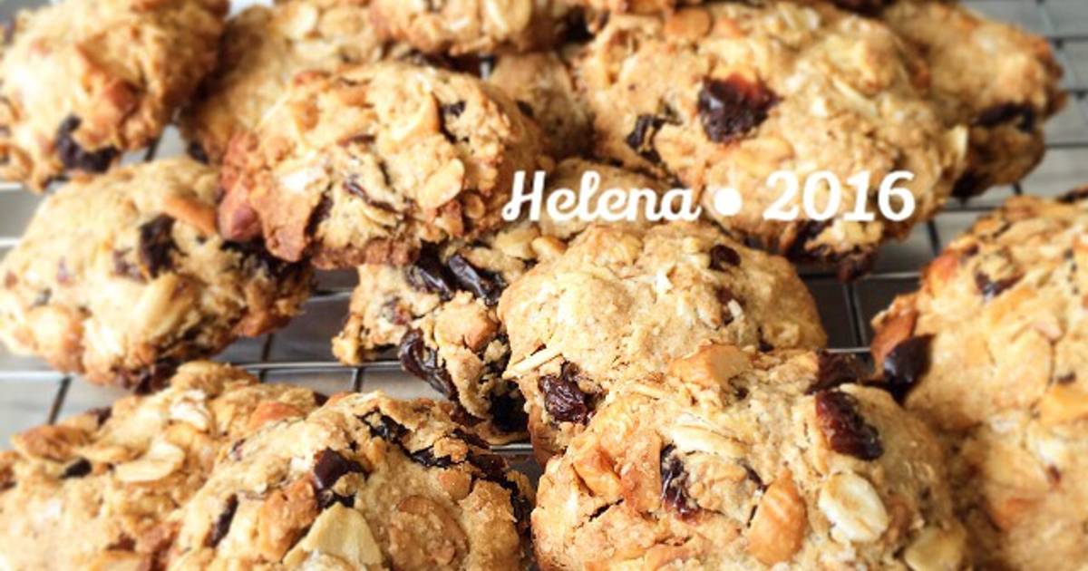Resep Oatmeal Cookies Sehat JTT (no mixer, terigu, butter) oleh Helena