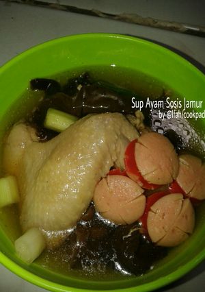 Foto resep Sup Ayam Sosis Jamur Tanpa Sayur