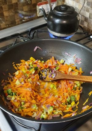 Una foto de Arroz con vegetales