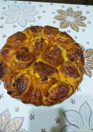 O poză a rețetei Chifle cu brânză dulce, stafide și mac.