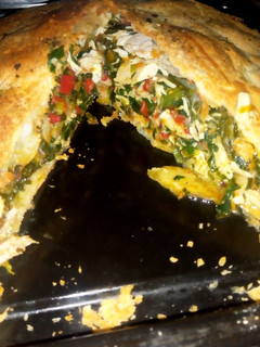 Una foto de Tarta de verduras y pollo fácil, rápida, rica y saludable