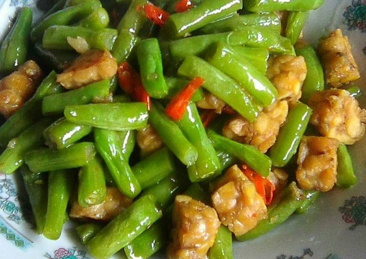 Resep Tumis buncis dg tempe Lezat